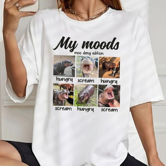 Hippo Moo Deng T Shirt, Cute Moo Deng, Zoo Baby Fan Hippo Shirt - Picture 1 of 4
